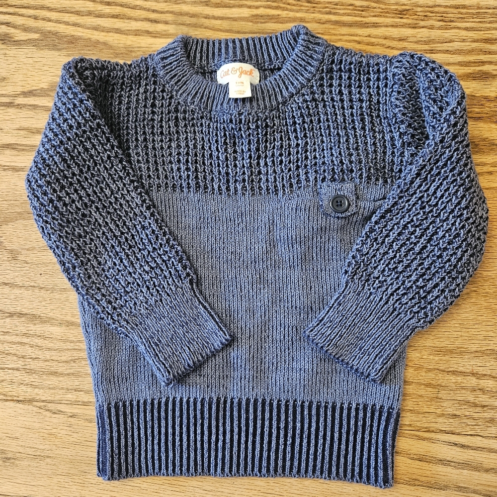 Cat & Jack Navy Blue pull over sweater 12 month Unisex